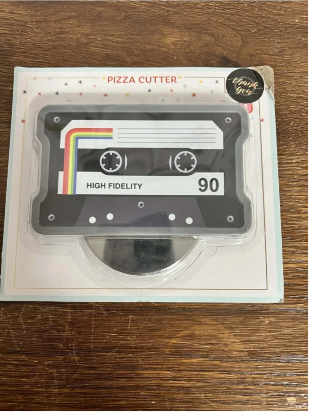 Retro Cassette Tape Pizza Cutter High Fidelit Novelty Kitchen Gadget New in Pack